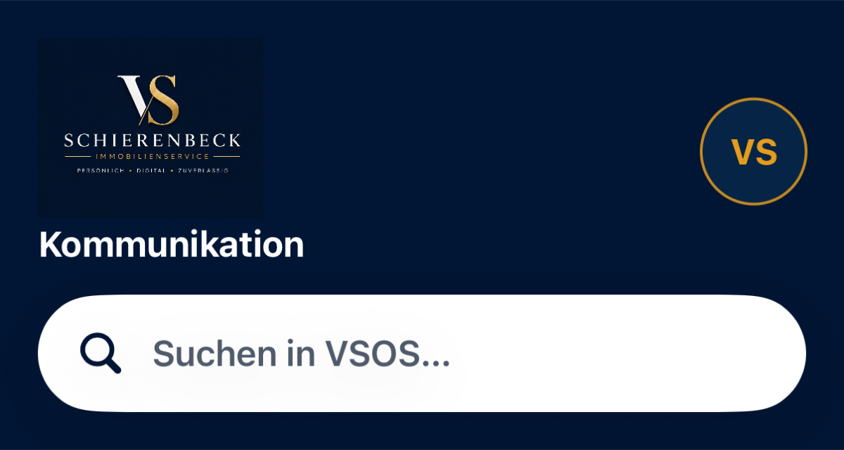Ausgewählter Ausschnitt der echten VSOS-Kommunikationsansicht mit Testdaten